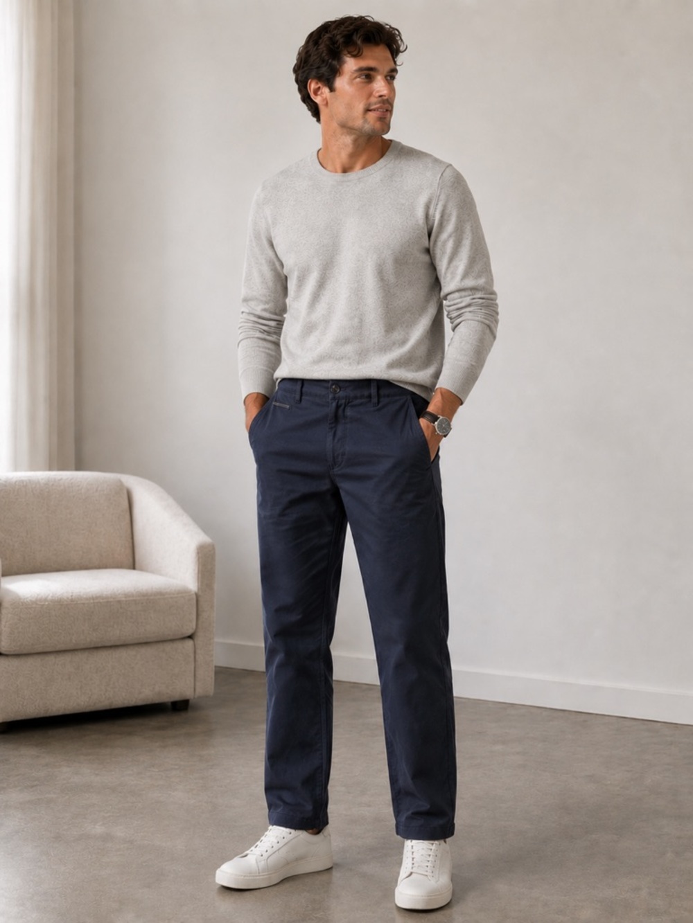 Jump Start Flex Comfort Navy Stretch Chino Pants NWT Men’s 34x31